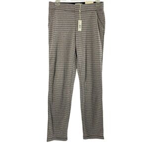 Max Studio Trouser Pants Women Medium Academia Stretch Knit Plaid Ankle Slim Leg
